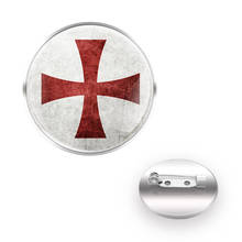 новый год подарки на новый год Knights Templar Brooches Decoration Collar Pin Glass Convex Dome Women Men Accessories Gift 2024 - buy cheap