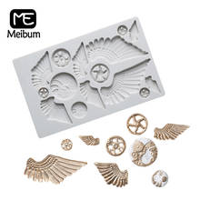 Meibum Wings Gear-Molde de silicona para Fondant, para pastel, Chocolate, repostería, pasta de azúcar, molde para hornear, herramientas de decoración de postres 2024 - compra barato