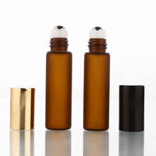 50pcs/lot 5ml 1/6oz Roll on amber Perfume Bottle Essential Oil Ball Aromatherapy Bottle Free Shipping 2024 - buy cheap