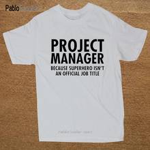 T-shirts de manga curta homens grandes gerente de projeto super-herói t shirt 2024 - compre barato