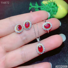 KJJEAXCMY fine jewelry 925 sterling silver natural ruby earrings ring pendant necklace elegant ladies suit support testing 2024 - buy cheap