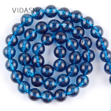 Natural Gem Blue Cracked Crystal Quartzs Beads For Jewelry Making 6 8 10mm Round Loose Stone Beads Diy Bracelet Necklace 15'' 2024 - buy cheap