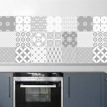 Pegatina de pared de azulejos grises Retro, papel tapiz impermeable de línea de cintura, azulejos de PVC, Mural artístico de suelo, 20x100cm, para cocina, baño y armario, 1102 2024 - compra barato