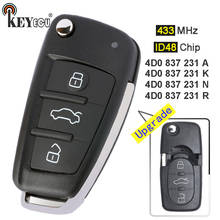 KEYECU-mando A distancia ID48 p/n para coche, dispositivo de 3 botones para Audi A3, A4, A6, A8, B5, RS4, RS6, TT Quattro, 433MHz: 4D0, 837, 231 A / K / N / R 2024 - compra barato