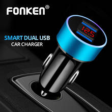 FONKEN 2 USB Car Charger Mobile Phone Charge Adapter LED Fast Charge For Iphone Samsung XIaomi Redmi Universal Phone Chargers 2024 - buy cheap