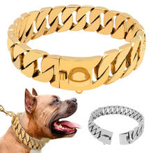 Super Strong Dog Chain Collar Pet Slip Choke Collar Silver Gold Stainless Steel Chian for Medium Large Dogs Pitbull Bulldog 2024 - buy cheap
