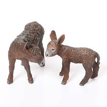 2 uds simulación de animales salvajes Donkeys figuritas modelo juguetes, salvaje Ass figura de acción modelo educativo juguetes regalo para niños 2024 - compra barato