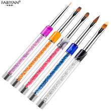 Nail Art Brush Pen Rhinestone Crystal Fin Flat Gradient Metal Acrylic Gel Polish Decoration Painting Drawing Line Tools Manicure 2024 - buy cheap