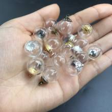 50 pces 16mm mini vazio bola de vidro garrafas pingente encantos frascos desejo garrafas de vidro claro globo bolha cristal orbs com tampas livres 2024 - compre barato