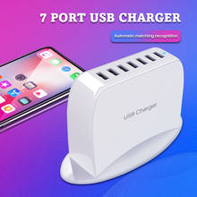 Estación de carga USB de escritorio para iPhone, cargador rápido con varios puertos, enchufe americano, Charger7-Port 40W8A, para iPhone X/8/7/6s/Plus 2024 - compra barato