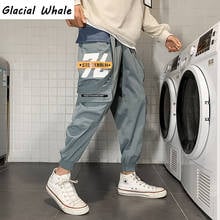 GlacialWhale Fashion 2021 Gray Side ribbon Mens Cargo Pants Joggers Men  Pockets Hip Hop Harajuku Trousers Pants Men 2024 - buy cheap