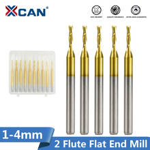 XCAN 10pcs 1mm Tungsten Carbide Flat End Mills 3.175 Shank CNC Router Bit for Wood/Plastic Cut 2 Flute Spiral End Mill 2024 - buy cheap