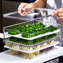 4.4L Large Transparent Plastic Fresh-Keeping Box Fruits Vegetables Sealed Box Refrigerator Egg Dumplings Food Containers 2024 - buy cheap