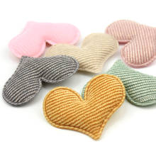 24Pcs 3.5*5cm Gold stamp Heart shape Padded Appliques For Kids Hairpin crafts headwear Decor Ornament patches Accessoires 2024 - buy cheap
