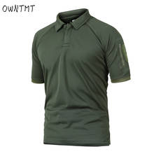 Camiseta polo militar camuflada masculina, camiseta polo militar camuflada estilo eua e urbano, secagem rápida de braços, bolso 2024 - compre barato