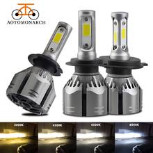 4PCS  H4 LED H7 car headlight 3000K 4300K ​​6000K 8000K car fog light COB H1 H3 H11 H27 880 9006 9005 12V 60W 12000LM  DE 2024 - buy cheap