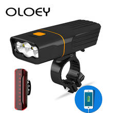 OLOEY-Luz LED trasera para bicicleta T6, faro delantero con USB, resistente al agua, 5200mAh 2024 - compra barato