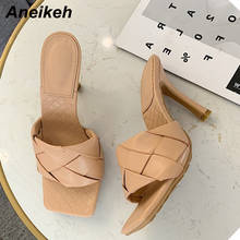 Женские мюли Aneikeh, летние туфли на высоком квадратном каблуке, 2022 2024 - купить недорого
