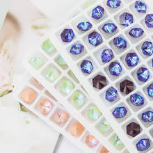 Xiaopu hexágono mocha fluorescente fantasia strass k9 vidro cola de cristal em roupas decorações diy artesanato jóias contas 2024 - compre barato