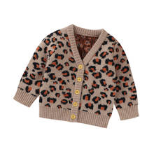 2020 New Fall Autumn 3-24M Infant Baby Girls Boys Leopard Print V-neck Single Breasted Sweater Knitted Cardigan Toddler Outfits 2024 - buy cheap