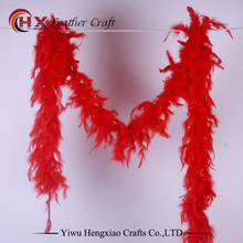 2Yards Fluffy Red Turkey Feather Boa Marabou Feathers Ribbon Shawl for Wedding dress making Decoration Plumes Crafts 2024 - buy cheap