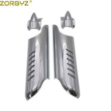 ZORBYZ Motorcycle Chrome Fork Lower Leg Deflectors Shield Cover For Harley Touring Electra Street Glide Road king 2000-2013 2024 - buy cheap