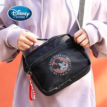 Bolsa casual com estampa de mickey mouse da disney, bolsa masculina de ombro a tiracolo em tecido oxford, à prova d'água, mochila escolar de celular para meninos 2024 - compre barato