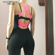 One Piece Sport Clothing Backless Yoga Pants Suit Workout Tracksuit For Women Running Tight Dance Sportswear Gym Yoga Women Set 2024 - buy cheap