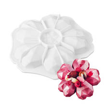 Molde de silicone em forma de flor de diamante, forma para bolo, chocolate, mousse, doces, diy, bolos, panela 2024 - compre barato