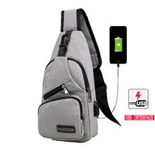 Сумка через плечо из ткани Оксфорд, Мужская нагрудная сумка с USB-зарядкой, Роскошная сумочка на плечо, модный винтажный саквояж для отдыха и времени 2024 - купить недорого