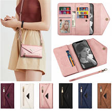 Carteira titular do cartão crossbody caso do telefone para samsung galaxy note10 plus note8 note9 note20 a71 a51 5g bolsa de ombro cordão capa 2024 - compre barato