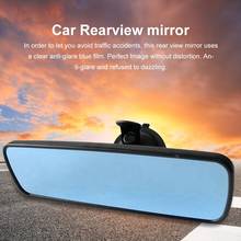 Retrovisor automotivo curvo anti-reflexo, espelho retrovisor azul rotativo 360 para o interior do carro, com ventosa 2024 - compre barato