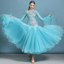 Novo vestido de dança diamante moderno, fantasia padrão da dança, roupa para performance, vestidos de dança de salão, competição, dqs3727 2024 - compre barato