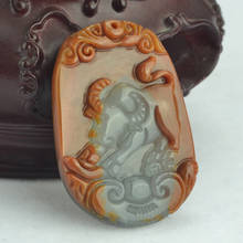 Hand Carven Huang Long  Jade OX Pendant Amulet Apotropaion Chinese Zodiac- With String 2024 - buy cheap