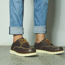 Zapatos casuales de cuero genuino para hombre, zapatillas Retro transpirables, a la moda, para exteriores, para caminar, Oxfords 2024 - compra barato