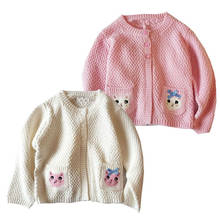 newborn girls sweaters cardigans baby girl sweater knit baby clothing cotton kitty cartoon knitted clothes infant cardigan cat 2024 - buy cheap