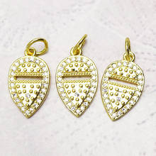 20Pcs Gold color zircon jewelry pendant Leaf shape Tiny jewelry charms pendants Handmade women accessories pendants 7285 2024 - buy cheap