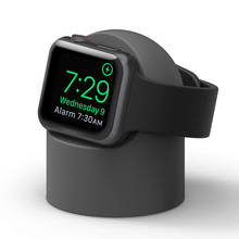 Soporte cargador para Apple Watch SE 6 5 4 3 iWatch 44mm 42mm 40mm 38mm soporte de silicona para soporte de noche, accesorios para apple watch 2024 - compra barato