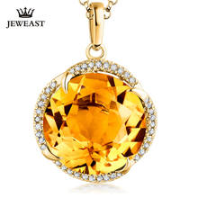 MAQ  Natural citrine 18K Pure Gold Pendant Real AU 750 Solid Gold  Upscale Trendy Classic Party Fine Jewelry Hot Sell New 2020 2024 - buy cheap