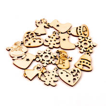 20Pcs Wooden Christmas pattern Natural Scrapbooking Craft For Embellishments Handmade DIY Handicraft Home Decoration DIY 30mm 2024 - buy cheap