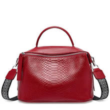 Novidade bolsas femininas de couro genuíno 2021, bolsa tote de crocodilo com design de luxo, bolsa crossbody de ombro feminina, bolsos 2024 - compre barato