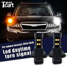 Car Accessories For Subaru Forester sj 2014 2015 2016 2017 2018 Led Daytime Running Light Turn Drl 2in1 2024 - buy cheap