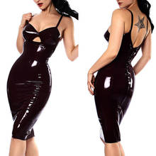 Vestido de fiesta de gato brillante para S--XXL, traje Sexy de lujo, Bodycon, Punk, aspecto húmedo, negro, PVC, para discoteca, de piel sintética 2024 - compra barato