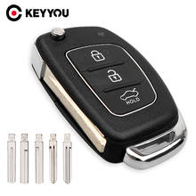 KEYYOU-carcasa para mando a distancia de 3 botones, 15 unidades, para Hyundai Accent SANTA FE IX35 IX45 I40, funda de llave plegable, reemplazo automático 2024 - compra barato