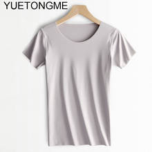 Camiseta feminina casual elegante de manga curta, top básico de rua alta, camisetas de verão vintage bt046a 2024 - compre barato