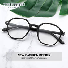 ZENOTTIC-gafas con bloqueo de luz azul para hombre y mujer, lentes hexagonales para juegos de ordenador, montura de gran tamaño, lentes ópticas para Miopía 2024 - compra barato