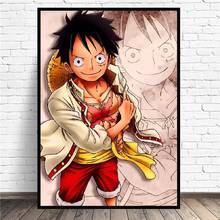 HD Printed Monkey D Luffy Poster Wall Art One Piece Anime Japan Canvas Painting Modular Home Decoration Pictures For Living Room 2024 - buy cheap