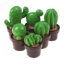 Mini árbol verde en maceta de simulación para casa de muñecas, Cactus en maceta, suculentas, planta verde en maceta, 1:12, 5 uds. 2024 - compra barato