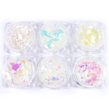 6 Box White Snow Flakes Set Irregular Shell Paper Sequins Nail Glitter Colorful Chunky Paillette 3D Nail Art Decoration Manicure 2024 - buy cheap