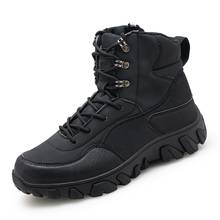 Botas de cano curto masculinas de lã, botas à prova d'água antiderrapantes com camuflagem militar para combate, tamanho grande 47 2024 - compre barato